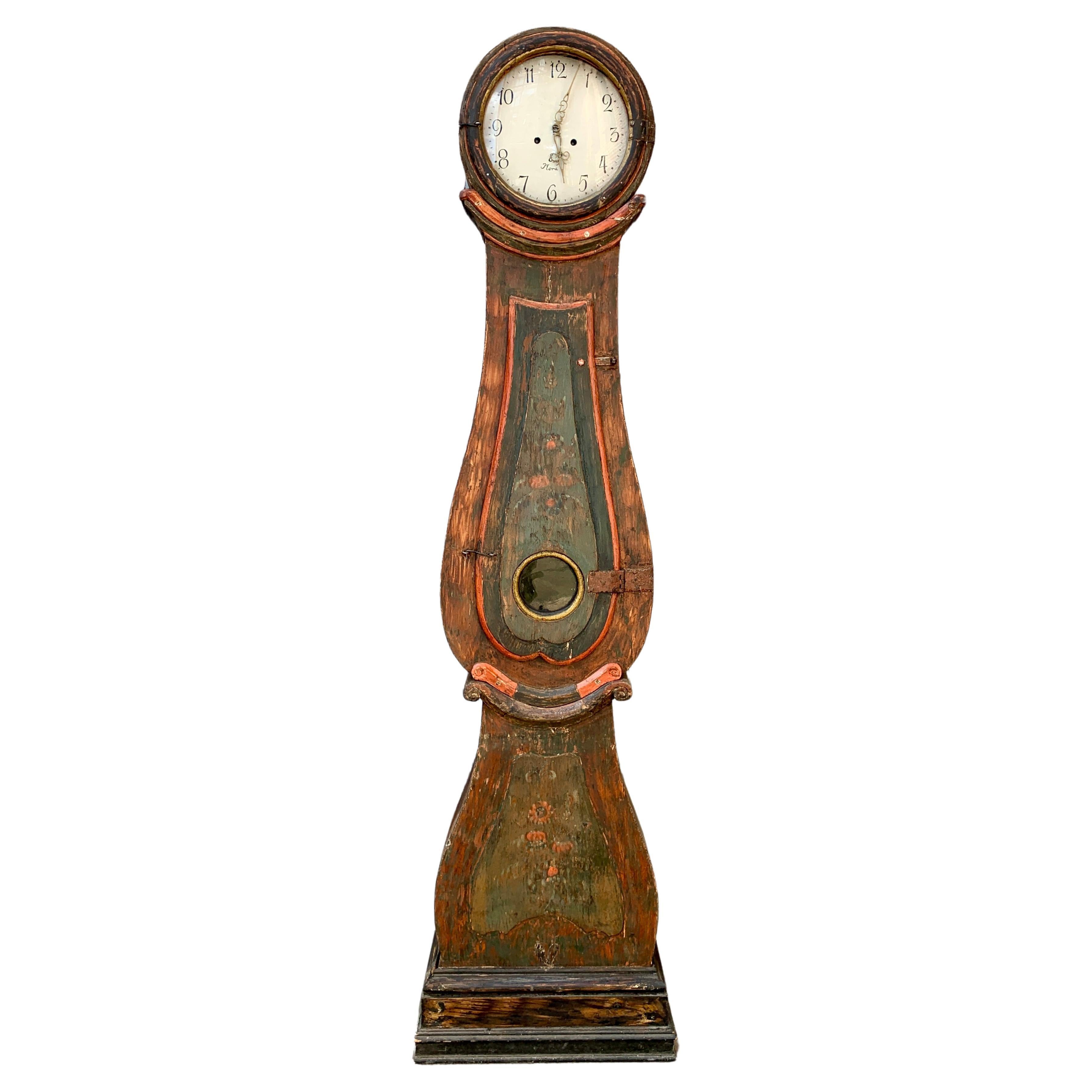 Orologio Mora originale svedese del XIX secolo dipinto