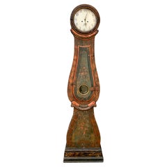 Horloge Mora suédoise peinte d'origine du 19ème siècle