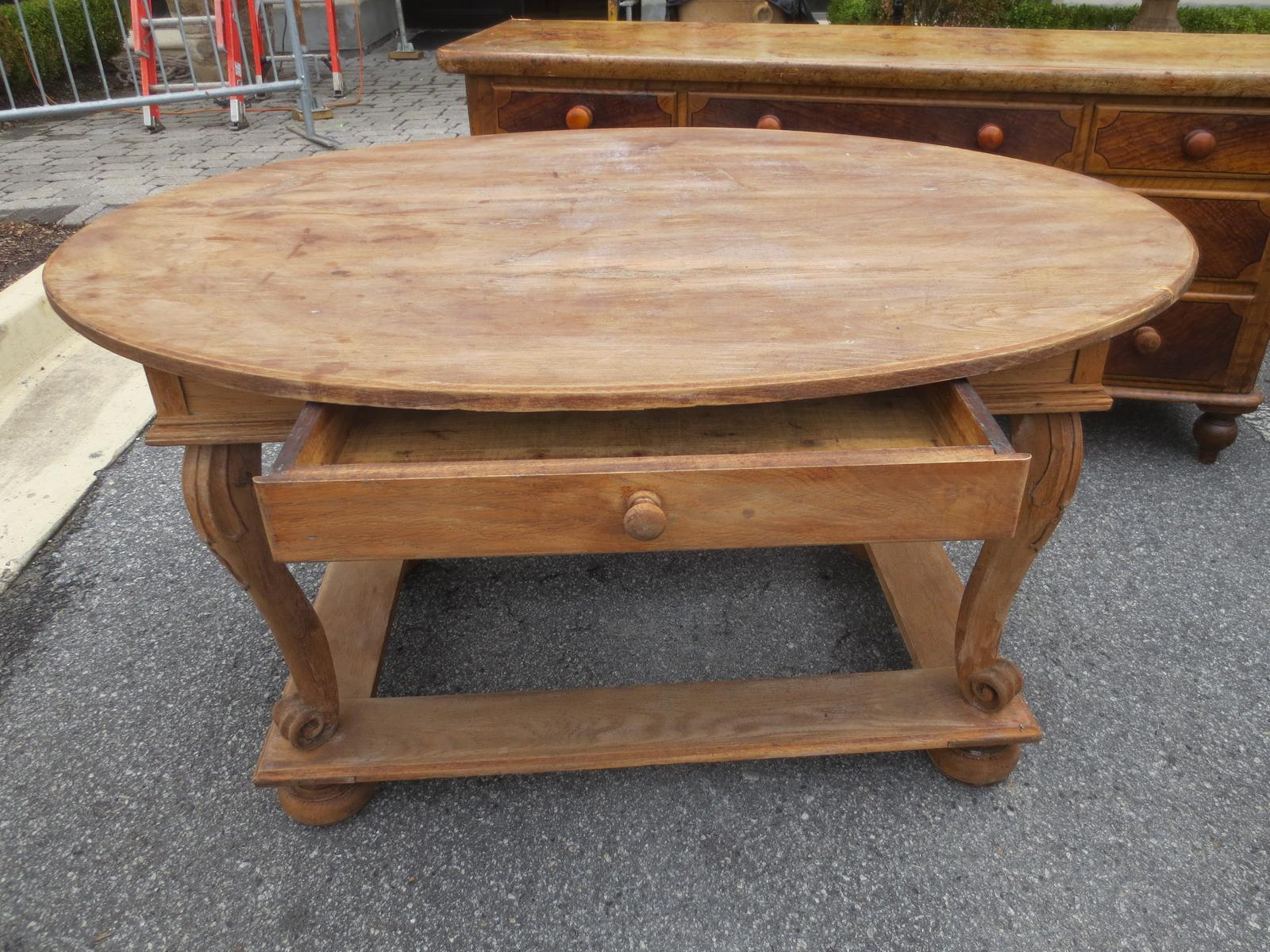 19th Century Swedish Oval Center Table with Drawer 5