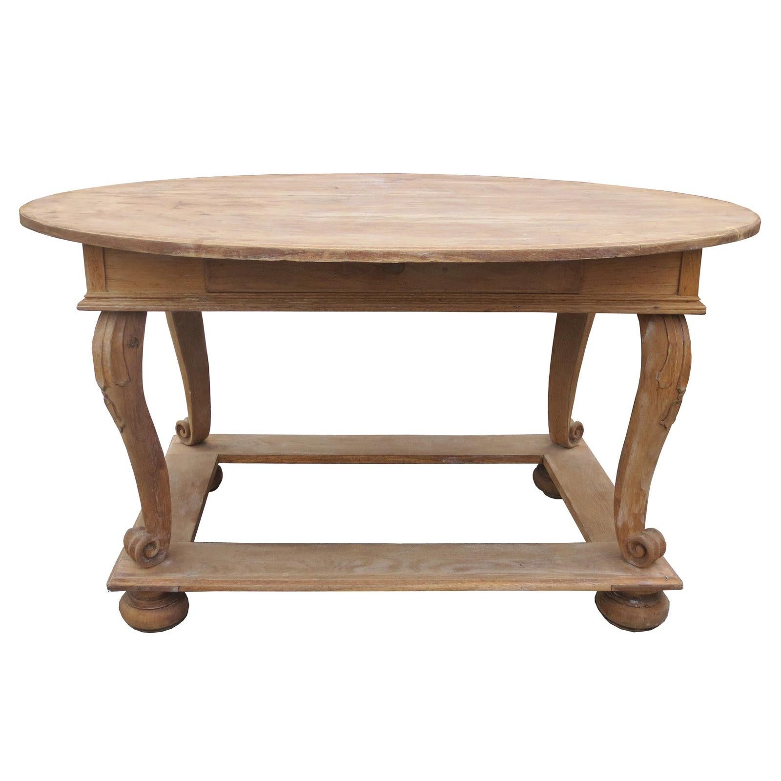 19th Century Swedish Oval Center Table with Drawer