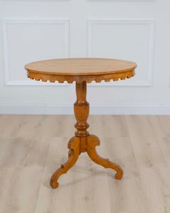 19th Century Swedish Oval Flame Birch Side Table, Circa 1890