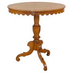 19th Century Swedish Oval Flame Birch Side Table, Circa 1890
