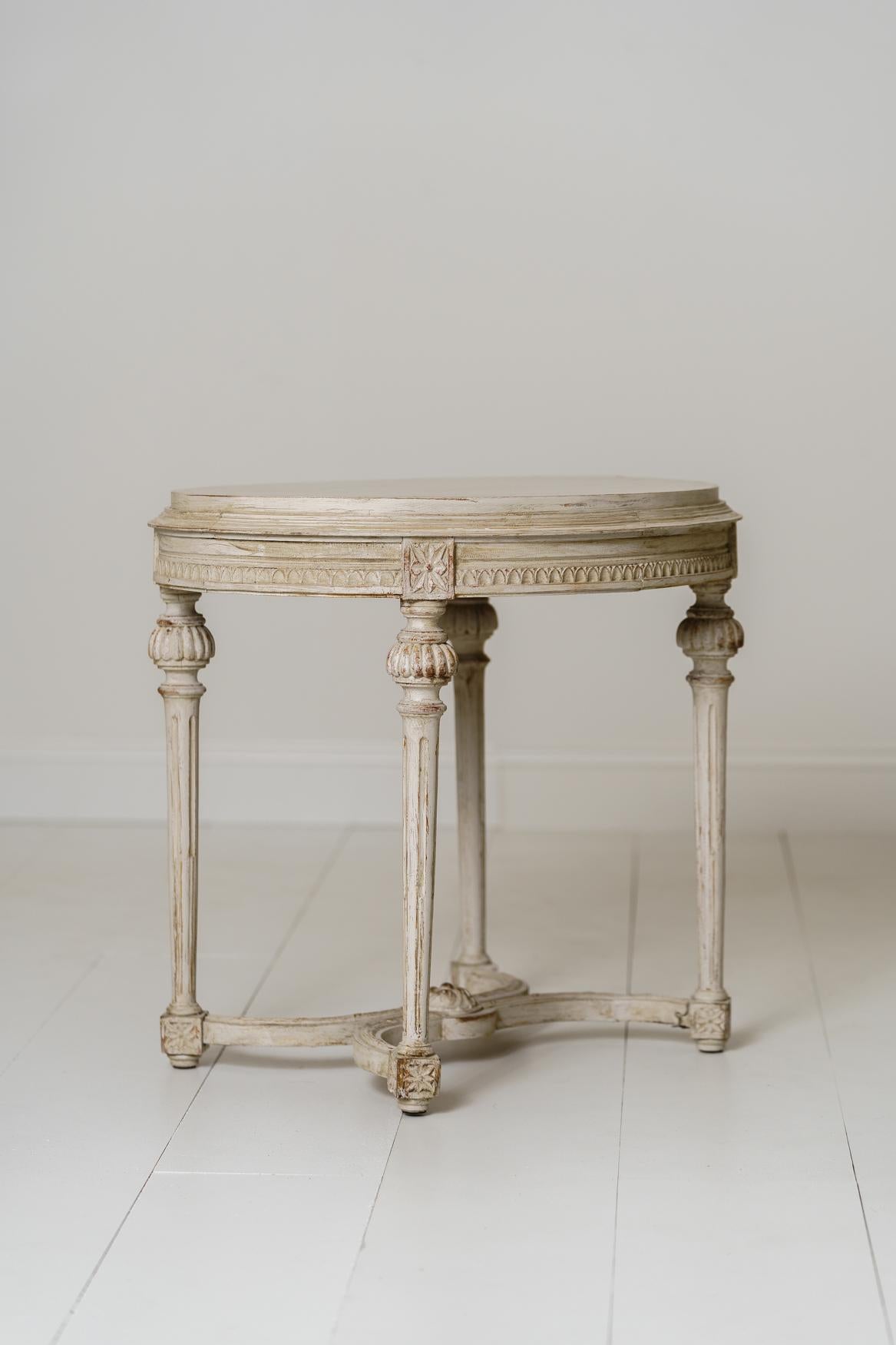 Gustavian 19th Century Swedish Oval Side or Center Table