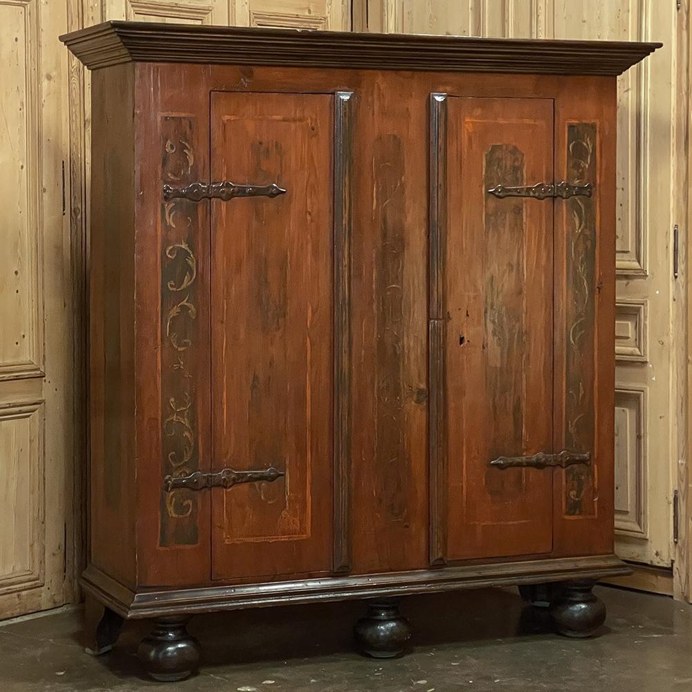19th Century Swedish Painted Armoire In Good Condition For Sale In Dallas, TX