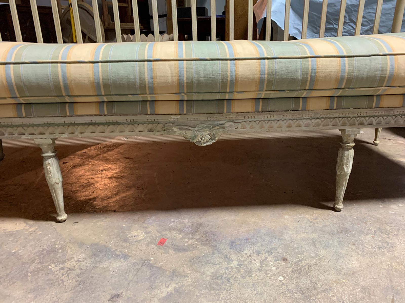 19th Century Swedish Painted Bench / Daybed / Sofa 6