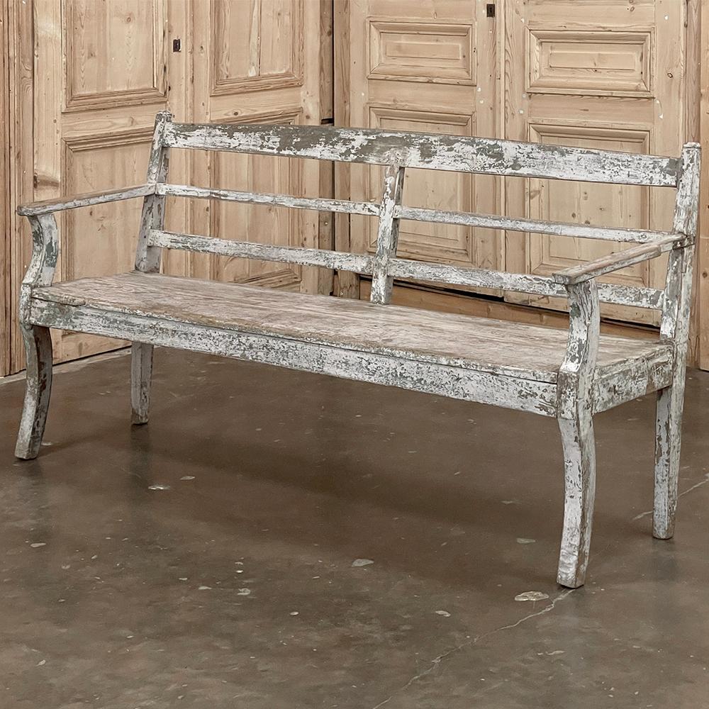 Rustic 19th Century Swedish Painted Bench