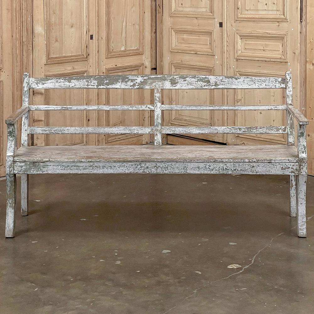 Hand-Crafted 19th Century Swedish Painted Bench