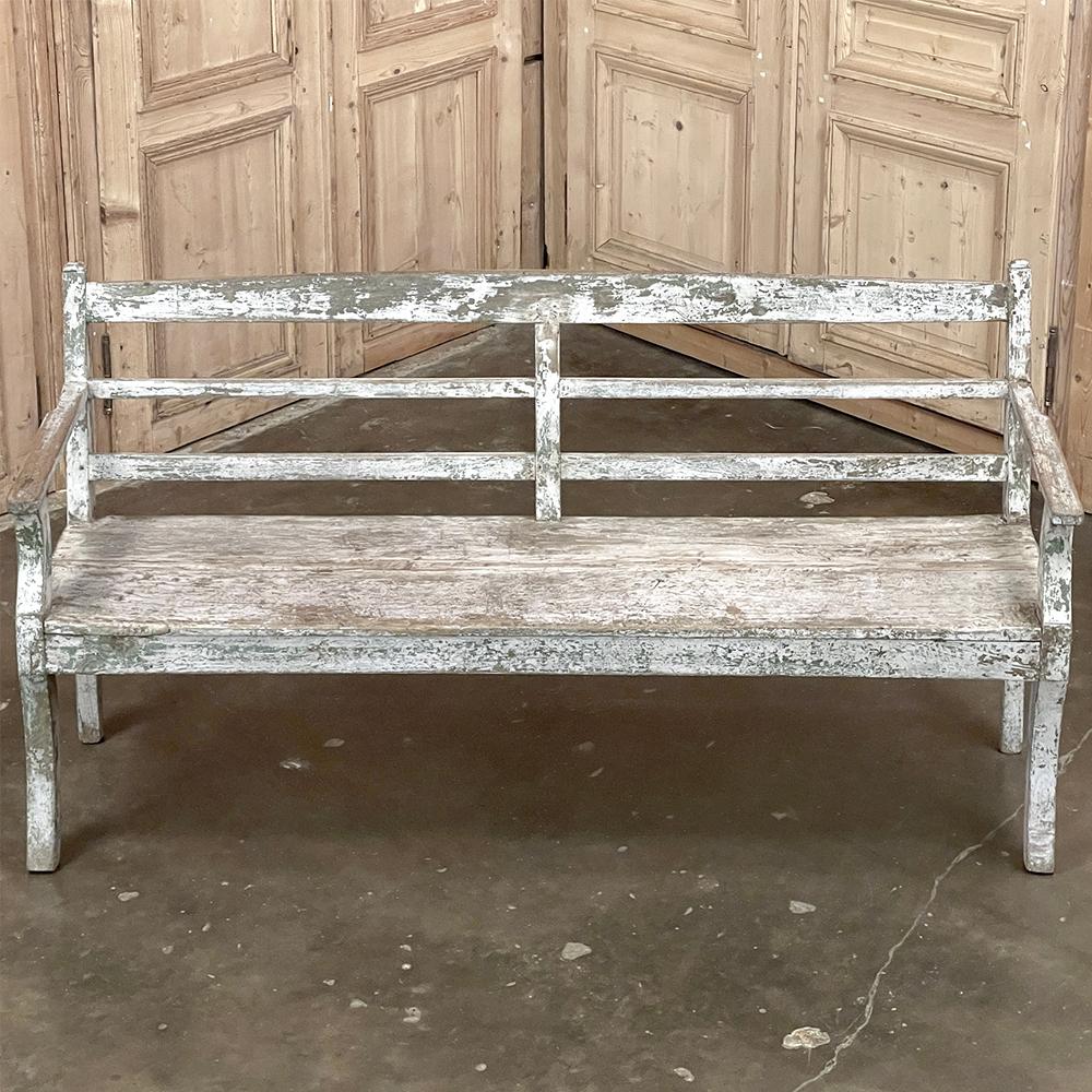 19th Century Swedish Painted Bench In Good Condition In Dallas, TX