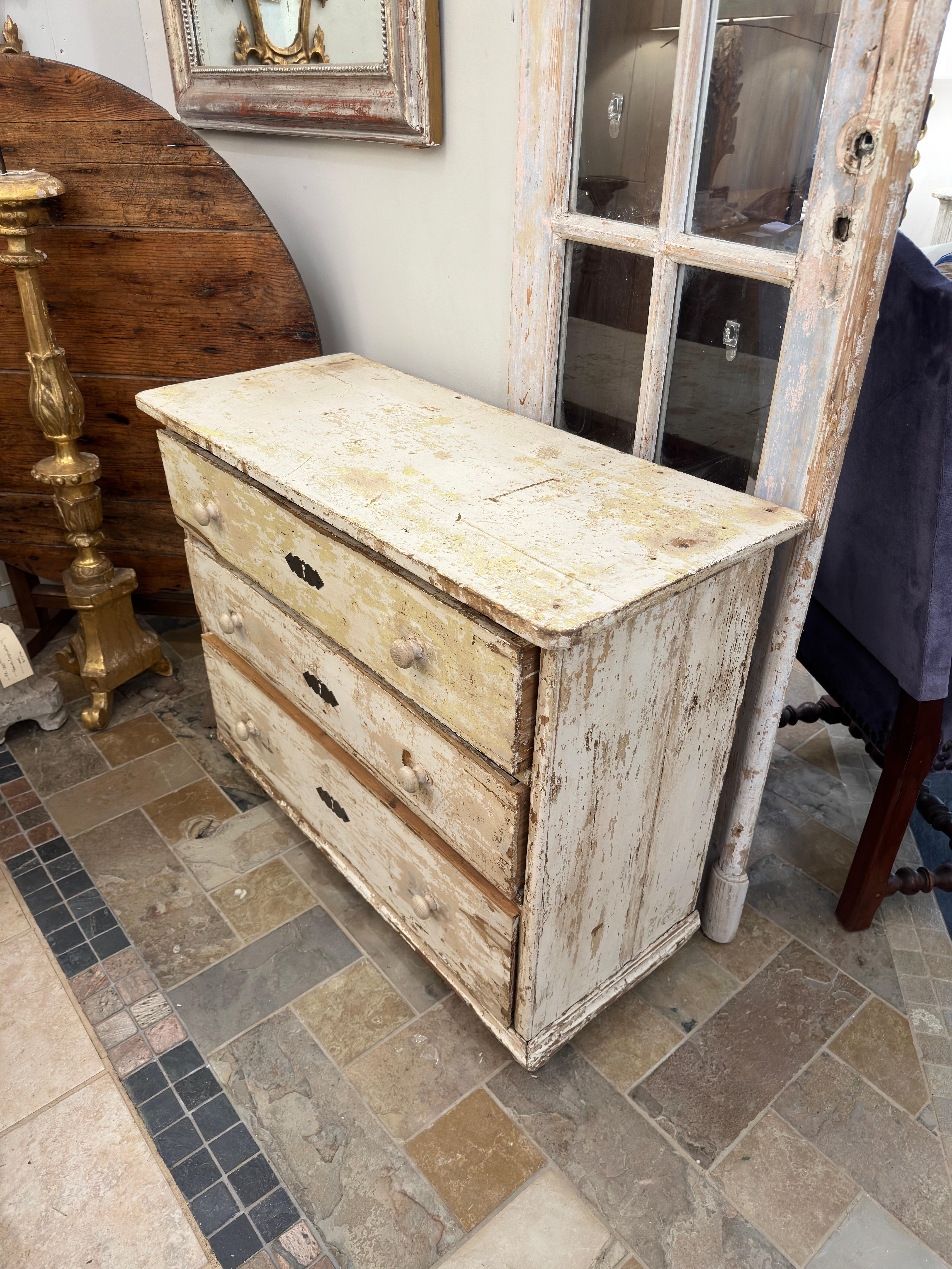 19th Century Swedish Painted Chest of Drawers In Good Condition For Sale In Houston, TX