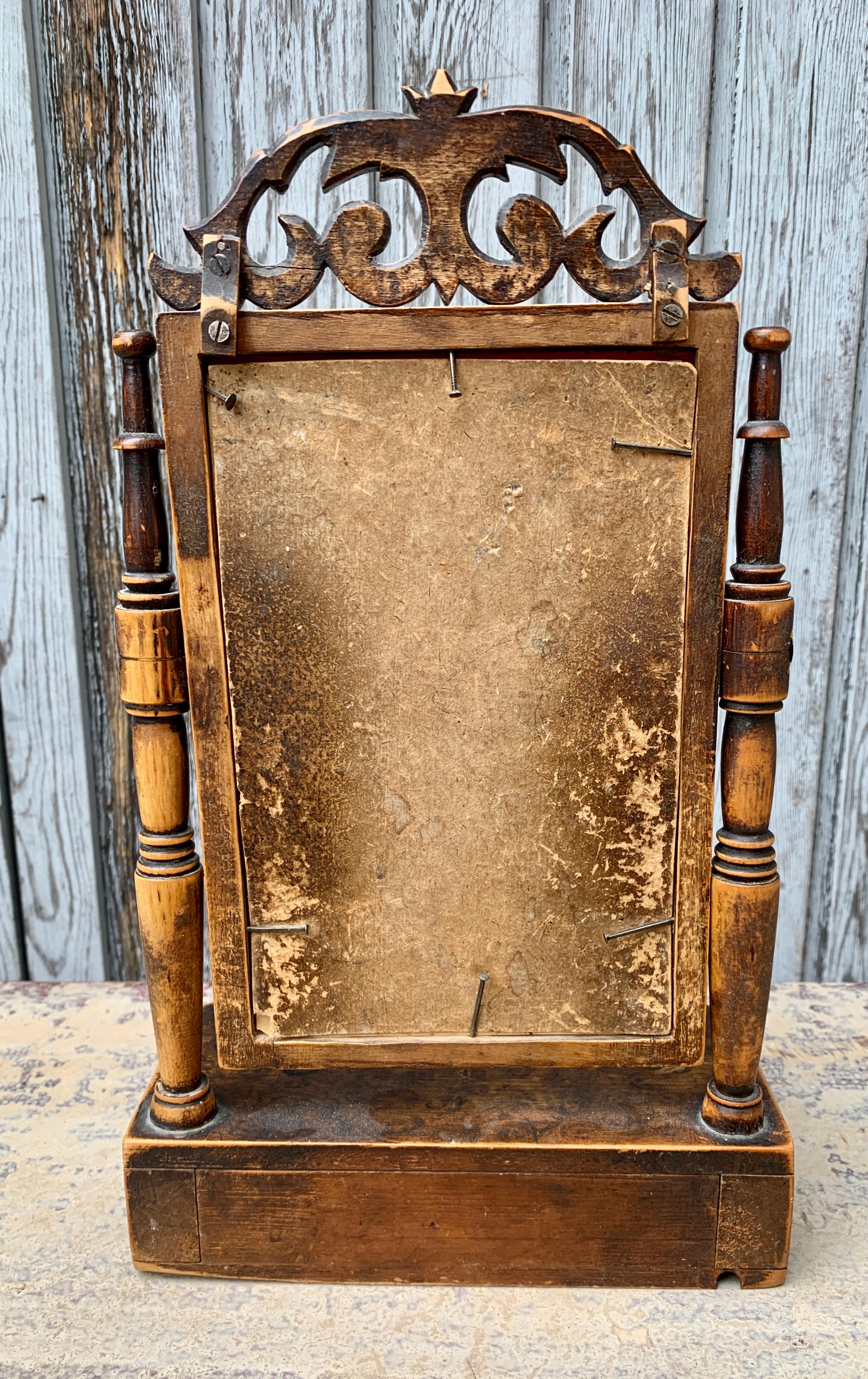 19th Century Swedish Painted Child Size Vanity Mirror For Sale 7