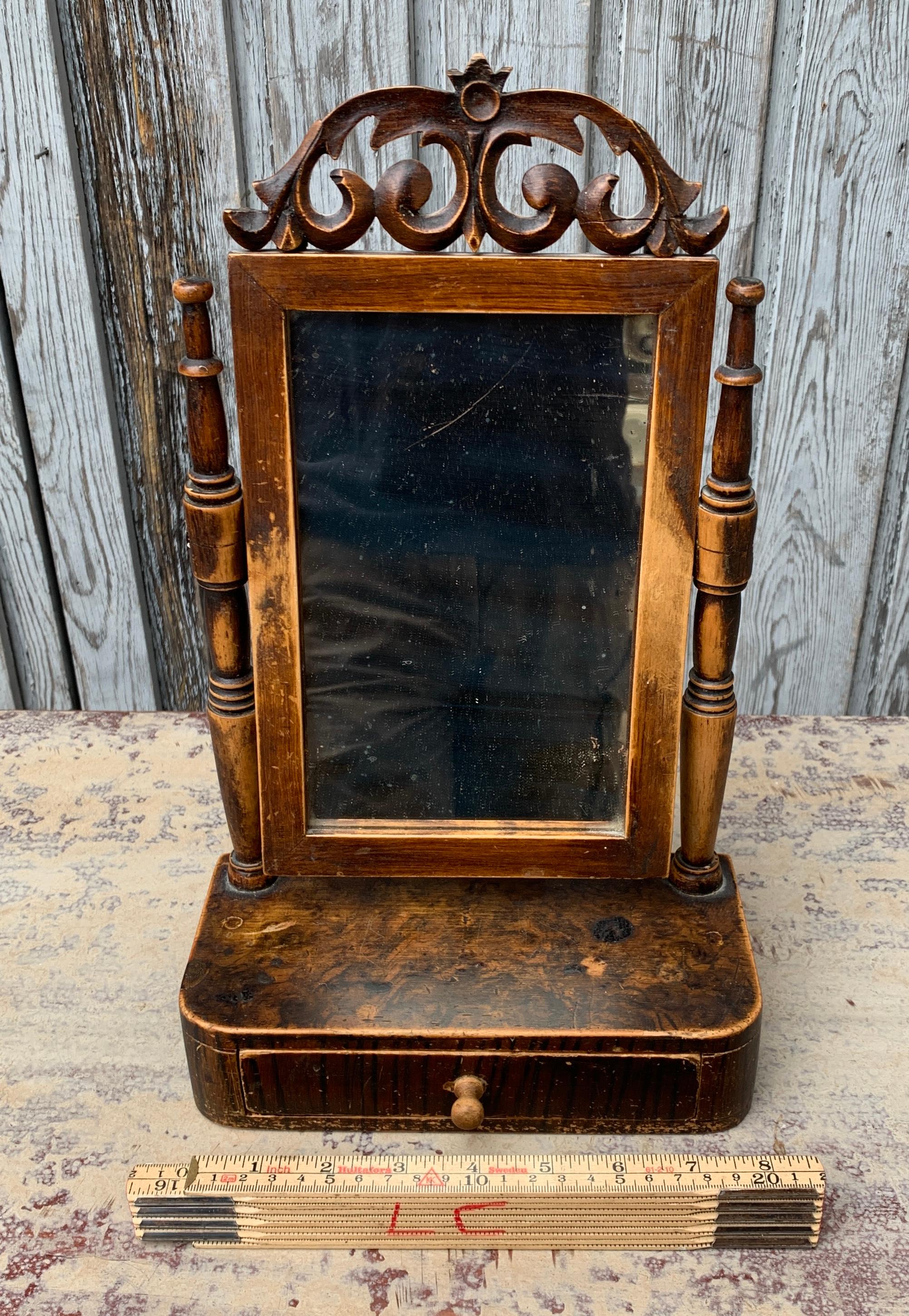 19th Century Swedish Painted Child Size Vanity Mirror For Sale 9