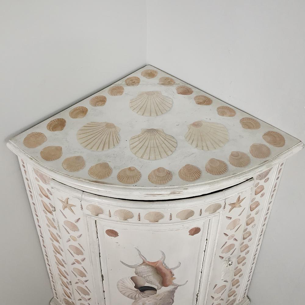 Gustavian 19th Century Swedish Painted Corner Cabinet