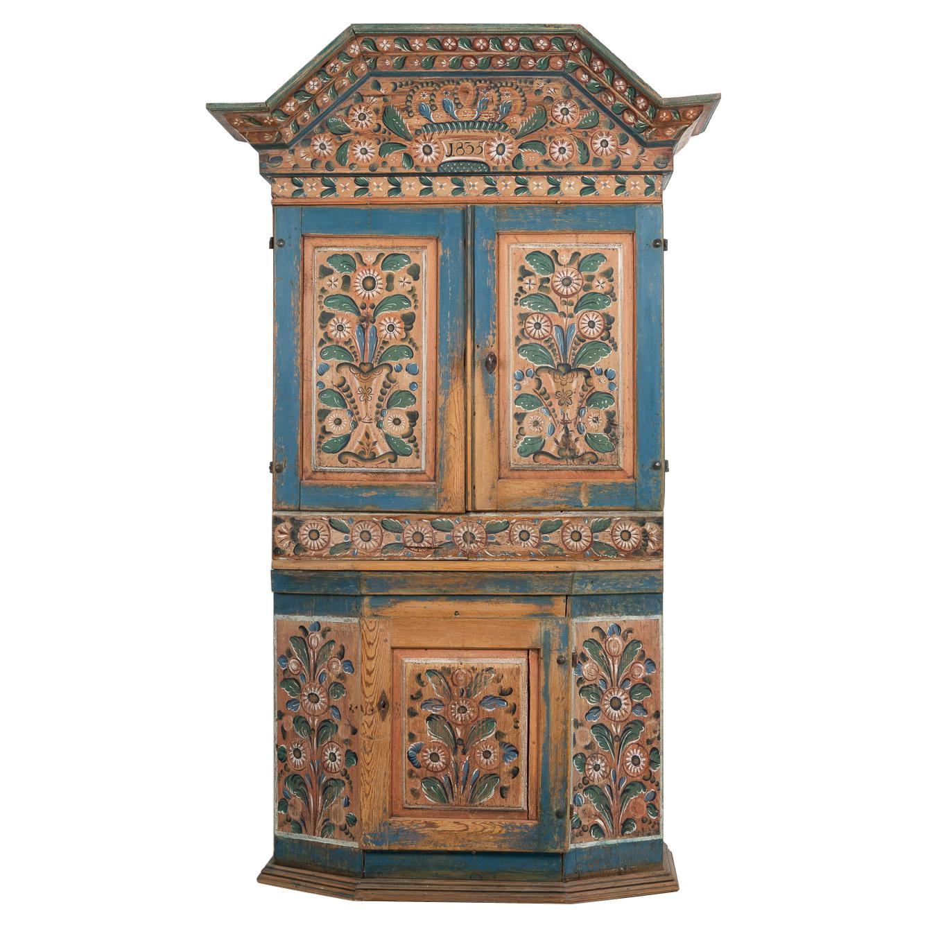 19th Century Swedish Painted Country Cabinet