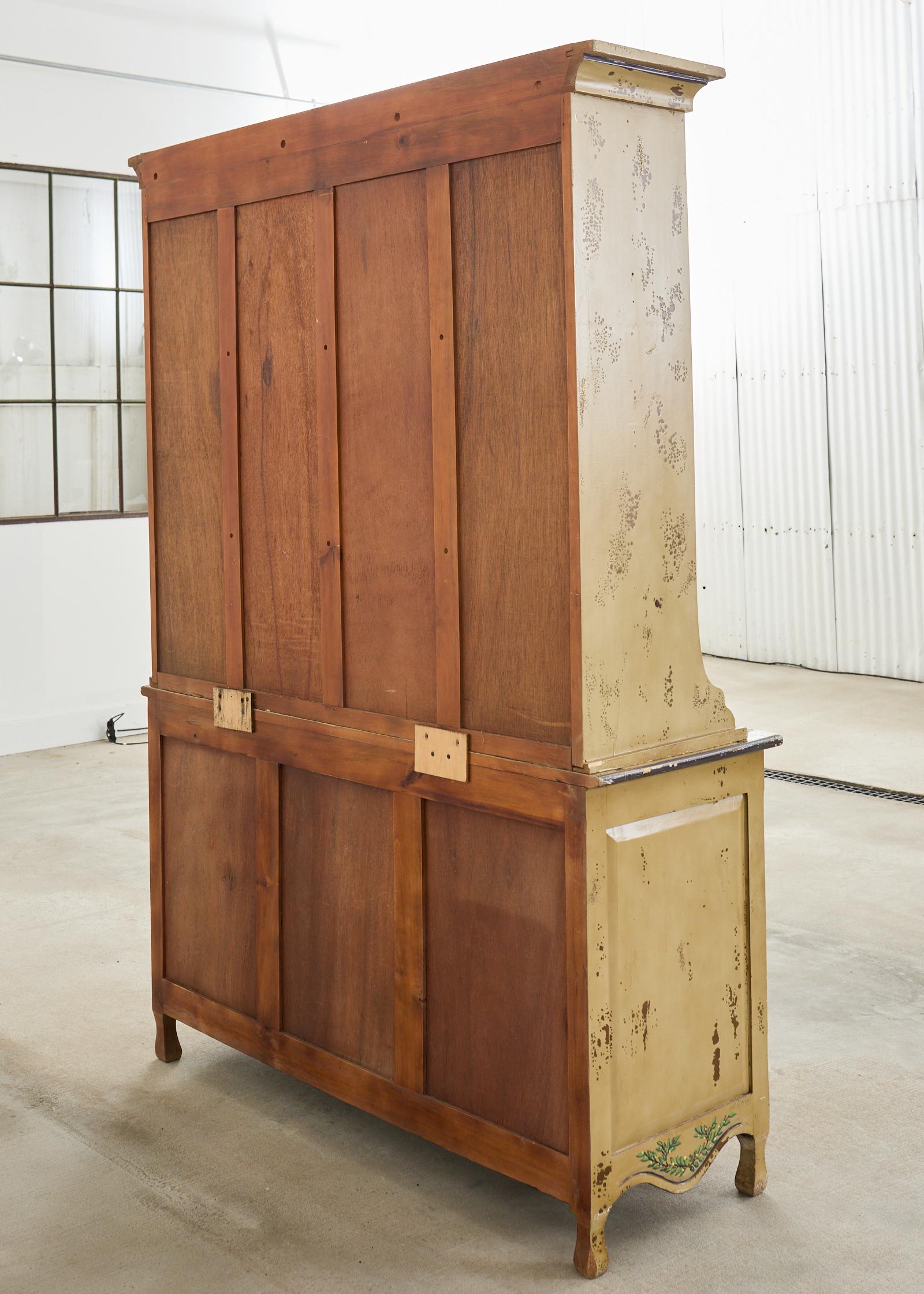 19th Century Swedish Painted Cupboard Dresser with Plate Rack 15