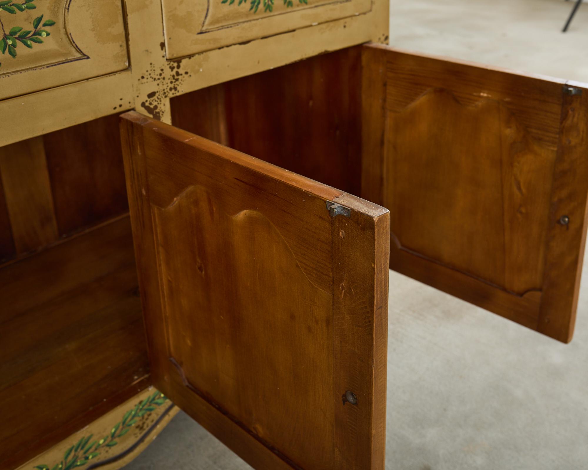 19th Century Swedish Painted Cupboard Dresser with Plate Rack 3