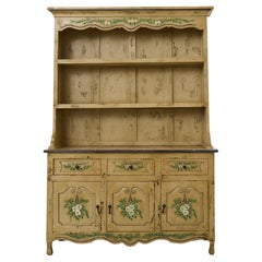 Cassettone svedese del XIX secolo con credenza e portapiatti
