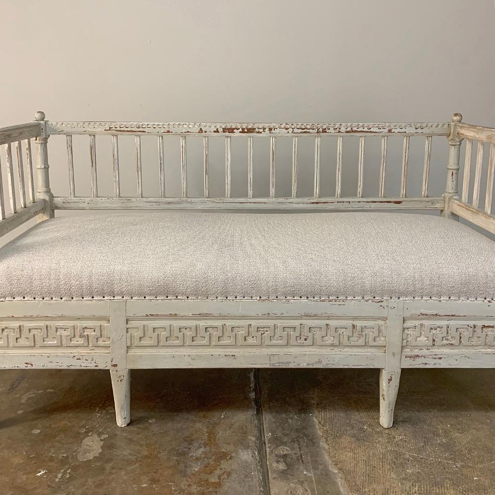 19th Century Swedish Painted Day Bed, Bench 1