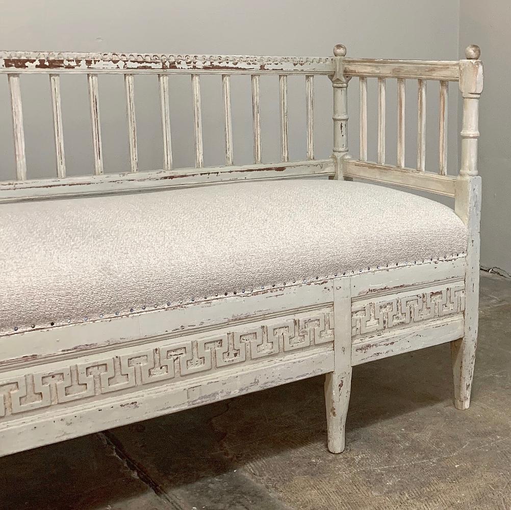 Hand-Crafted 19th Century Swedish Painted Day Bed, Bench