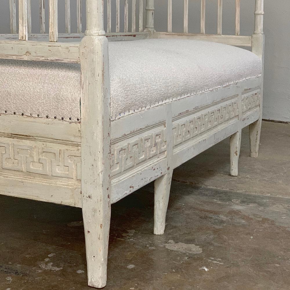 Fabric 19th Century Swedish Painted Day Bed, Bench