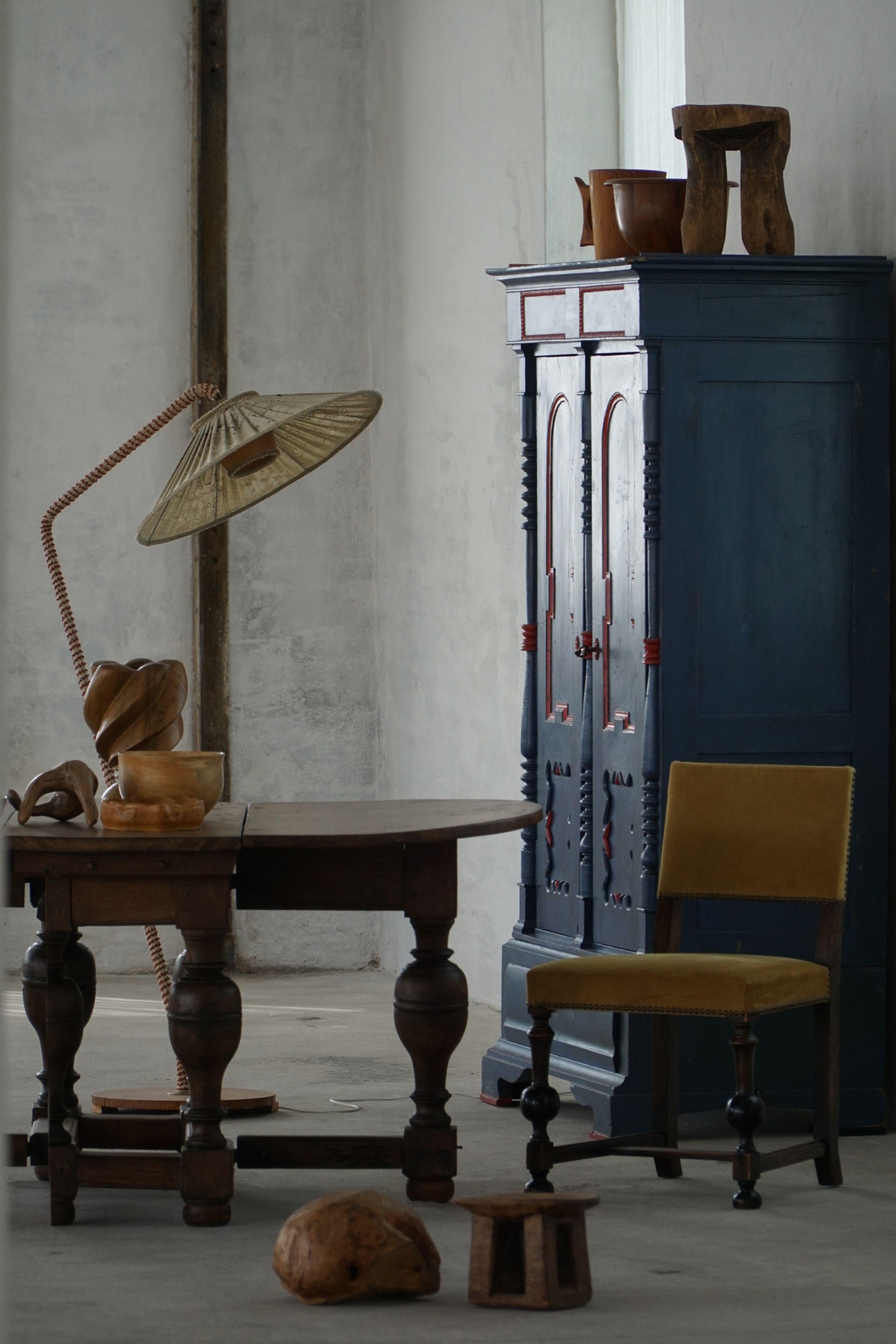Romantic 19th Century Swedish Painted Folk Art Cabinet, Handcrafted in Sweden For Sale