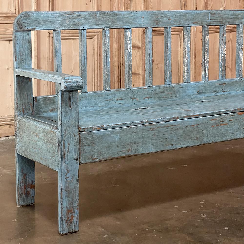 19th Century Swedish Painted Hall Bench For Sale 3
