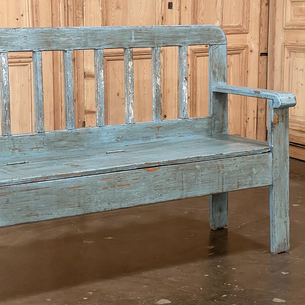 19th Century Swedish Painted Hall Bench For Sale 4
