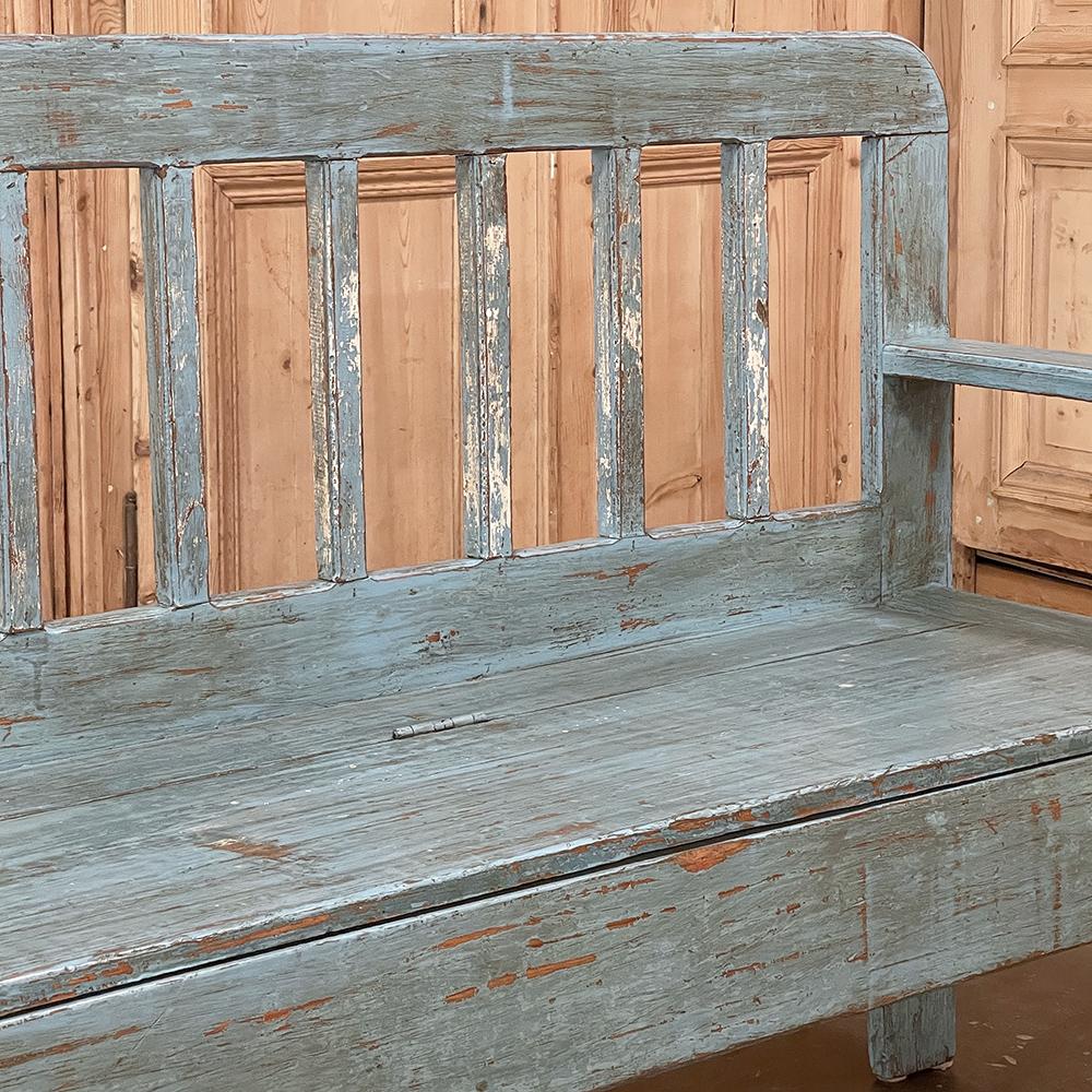 19th Century Swedish Painted Hall Bench For Sale 6