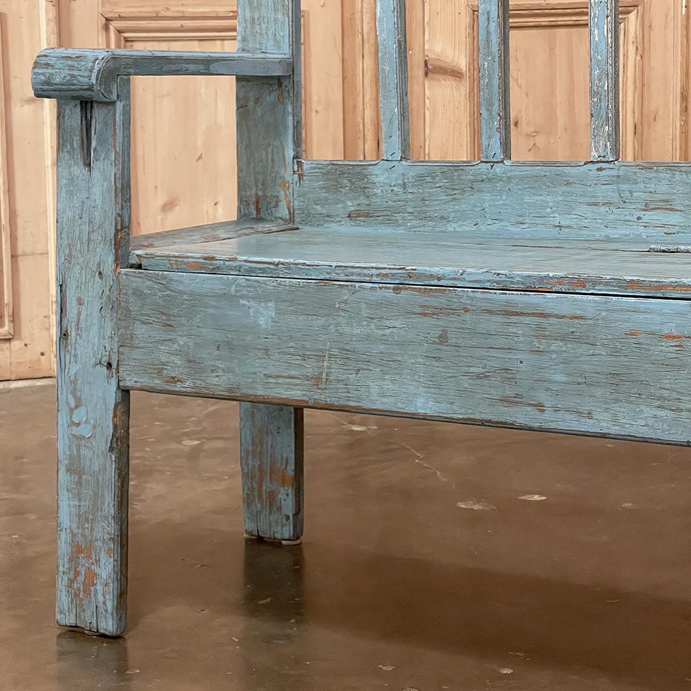 19th Century Swedish Painted Hall Bench For Sale 8