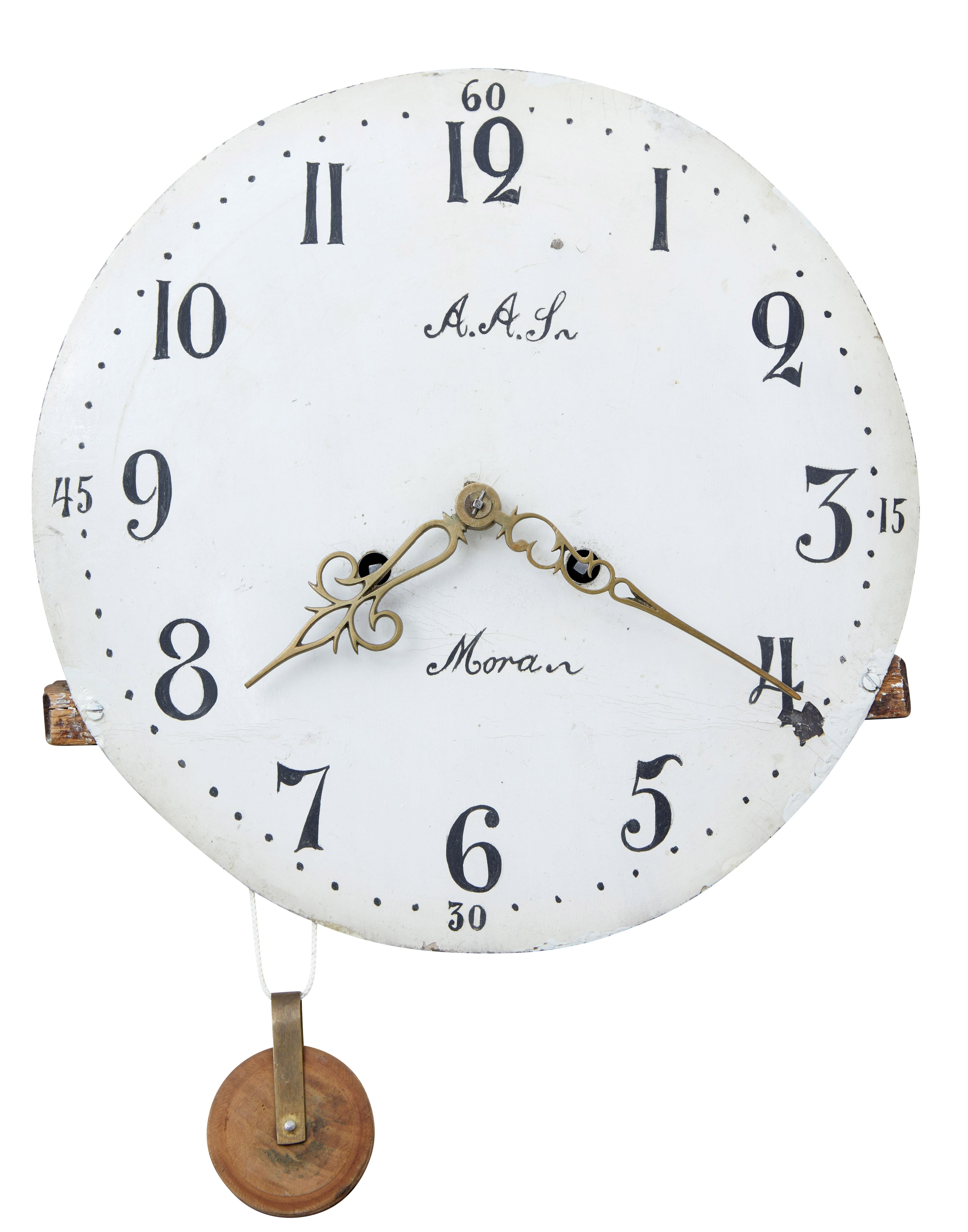 19th Century, Swedish Painted Long Case Mora Clock 1