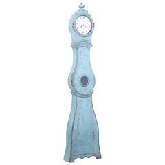 19th Century, Swedish Painted Long Case Mora Clock 19th Century, Swedish Painted Long Case Mora Clock