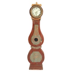 19th Century Swedish Painted Longcase Mora Clock