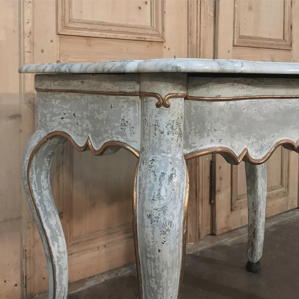 19th Century Swedish Painted Marble Top Console For Sale 4