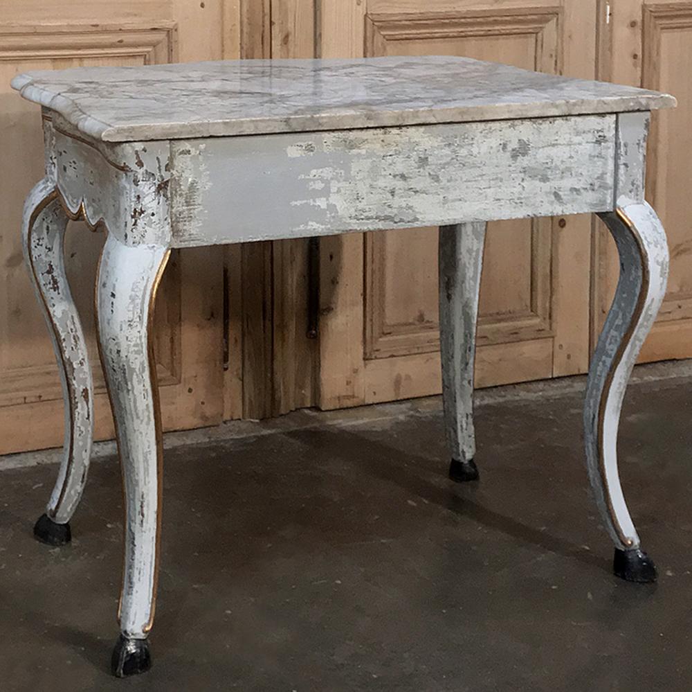 19th Century Swedish Painted Marble Top Console For Sale 5