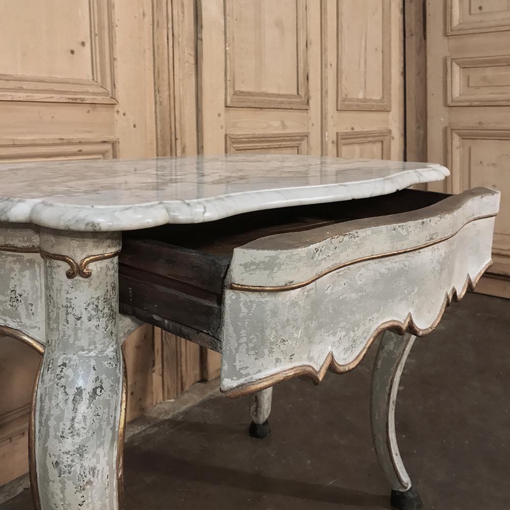 19th Century Swedish Painted Marble Top Console For Sale 2