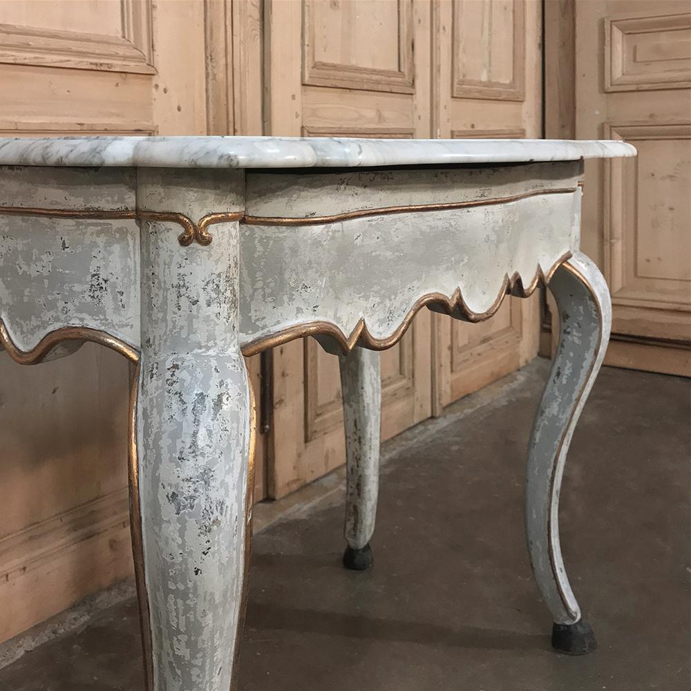 19th Century Swedish Painted Marble Top Console For Sale 3