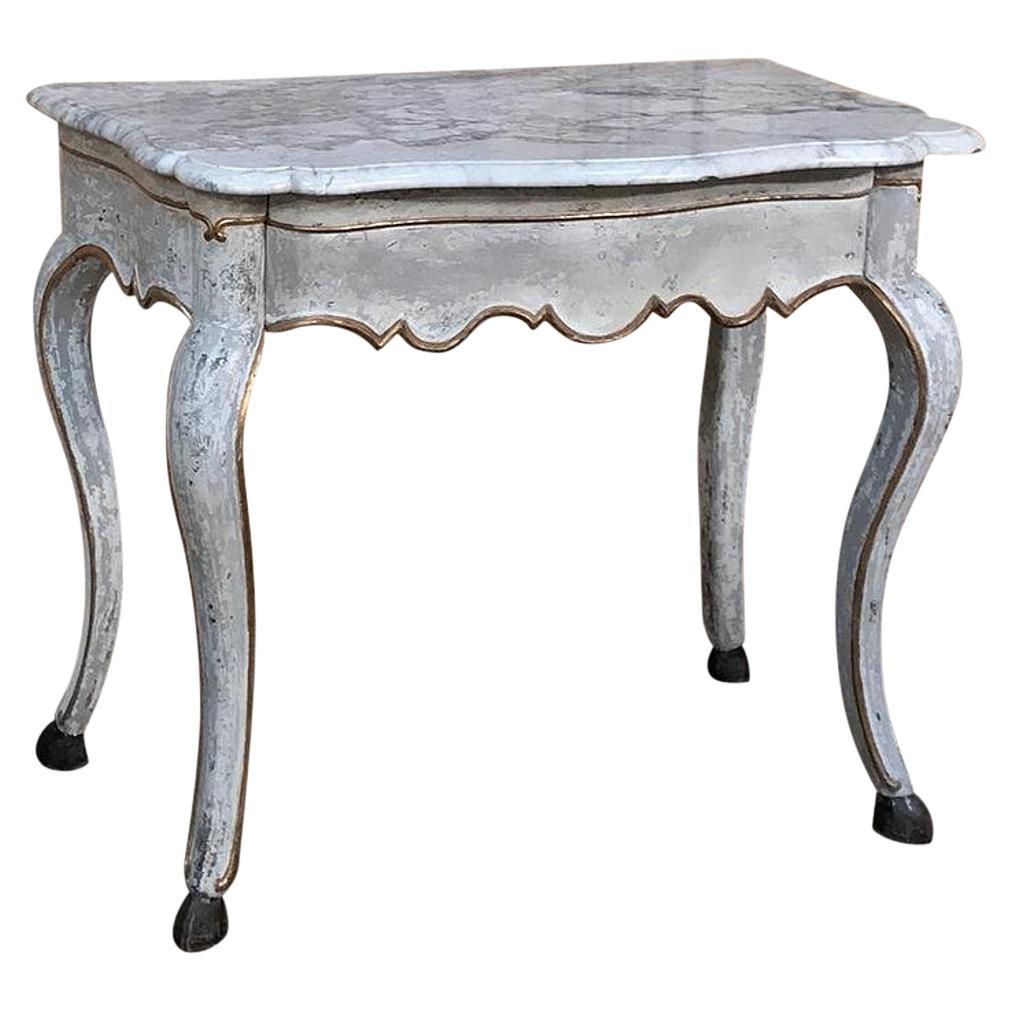 19th Century Swedish Painted Marble Top Console For Sale