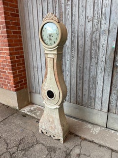 19th Century Swedish Painted Mora Clock with Heart Decoration