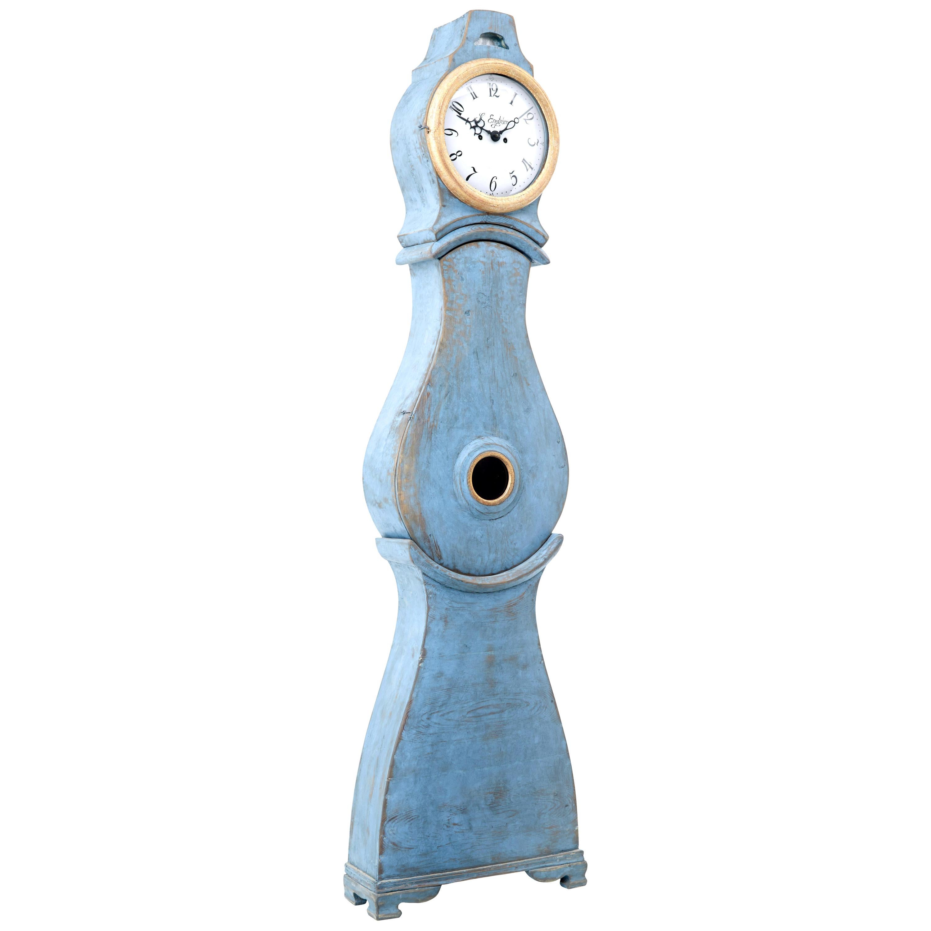 19th Century Swedish Painted Mora Longcase Clock