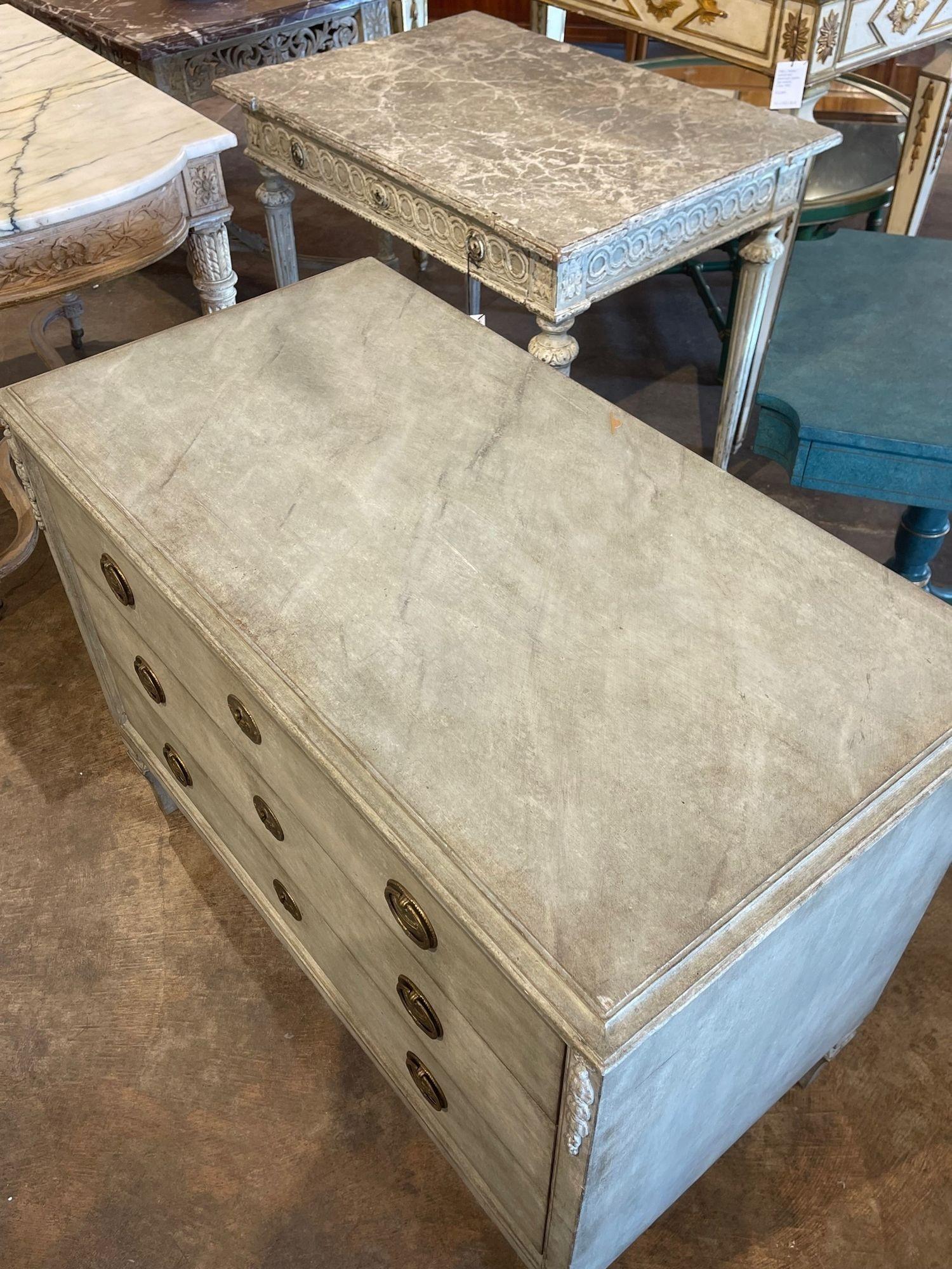 19th Century Swedish Painted Neo-Classical Chest In Good Condition In Dallas, TX