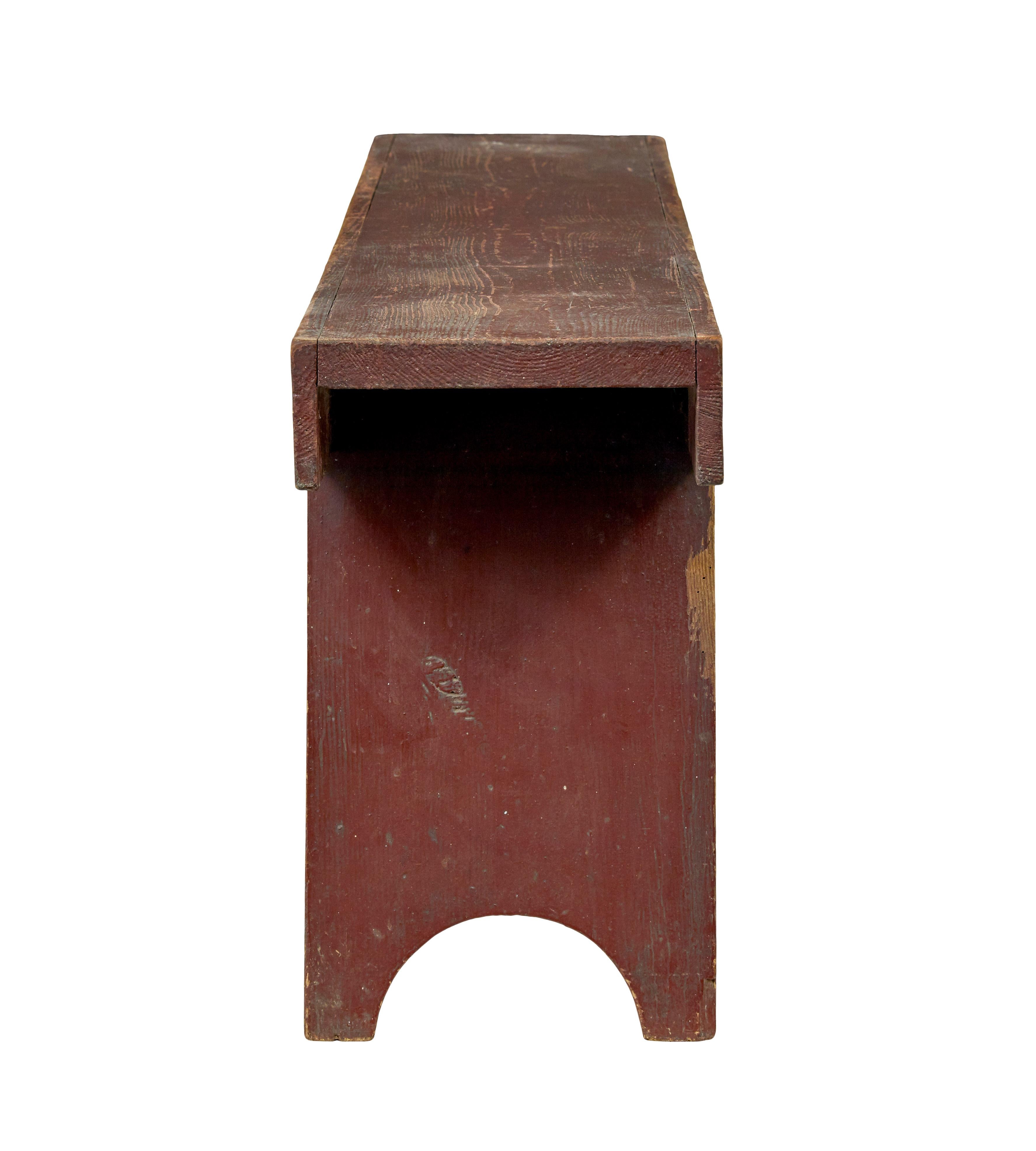 Hand-Crafted 19th century Swedish painted pine bench