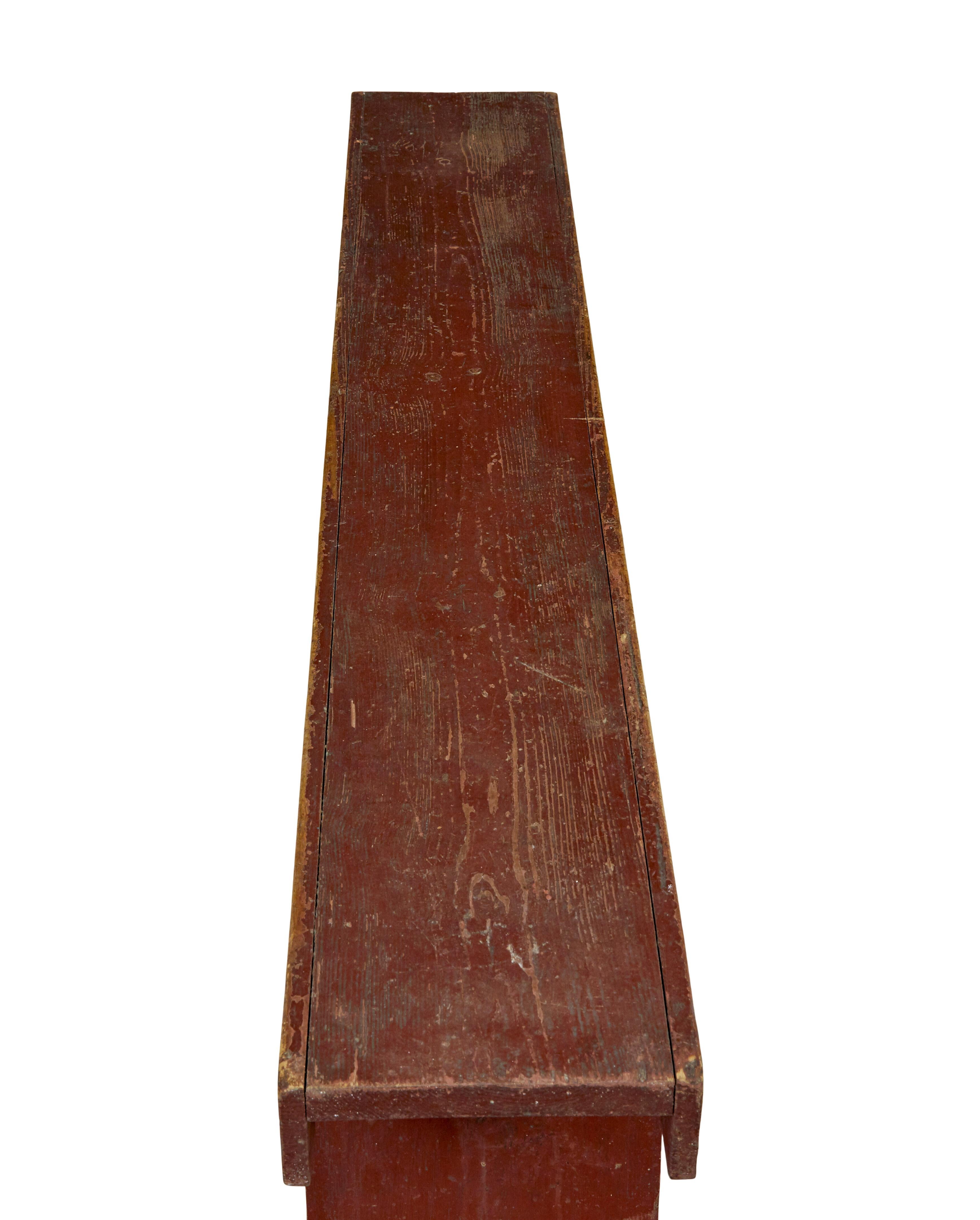 19th Century 19th century Swedish painted pine bench
