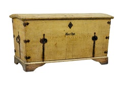 19th century Swedish painted pine blanket chest