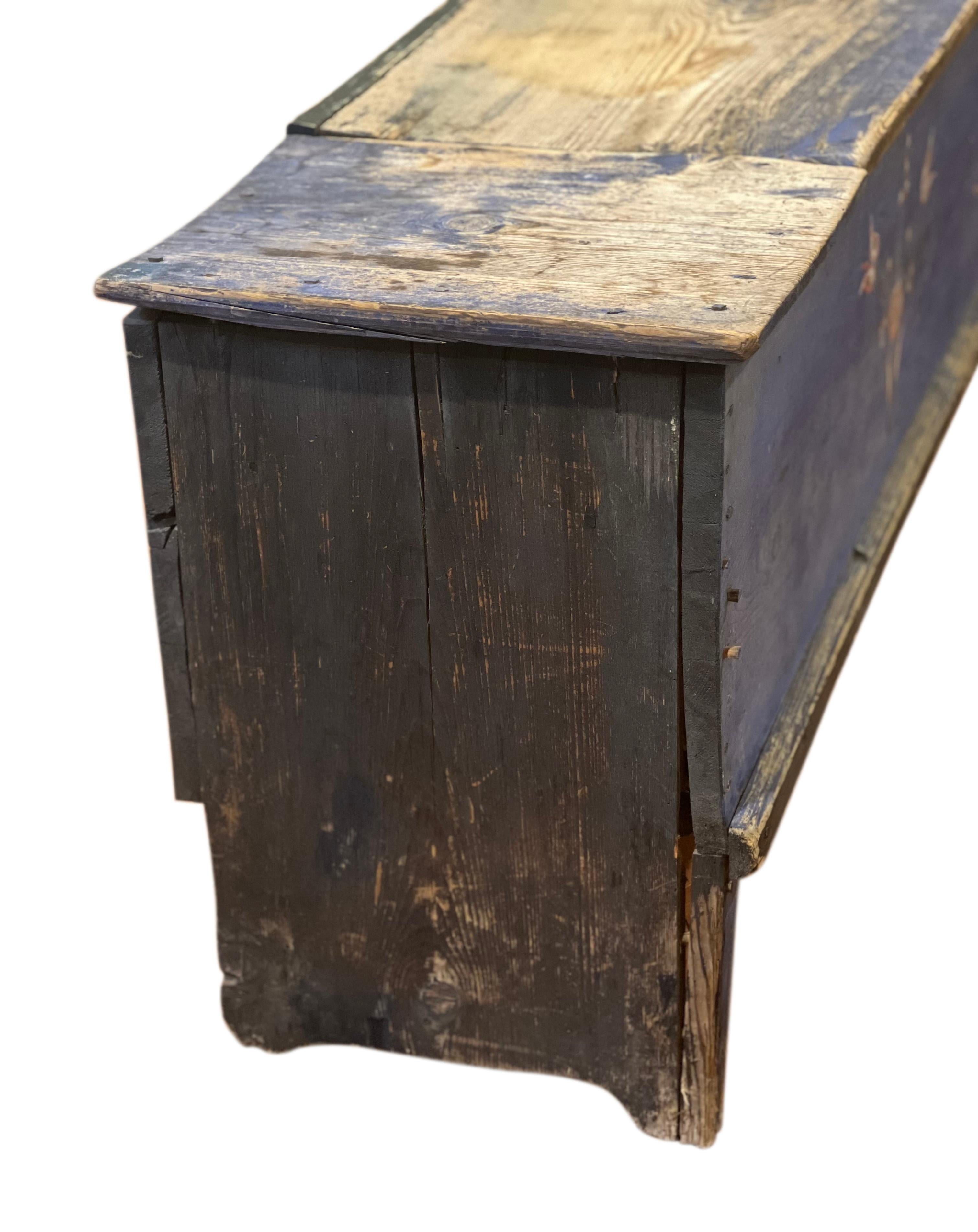 19th Century Swedish Painted Pine Chest or Bench 6