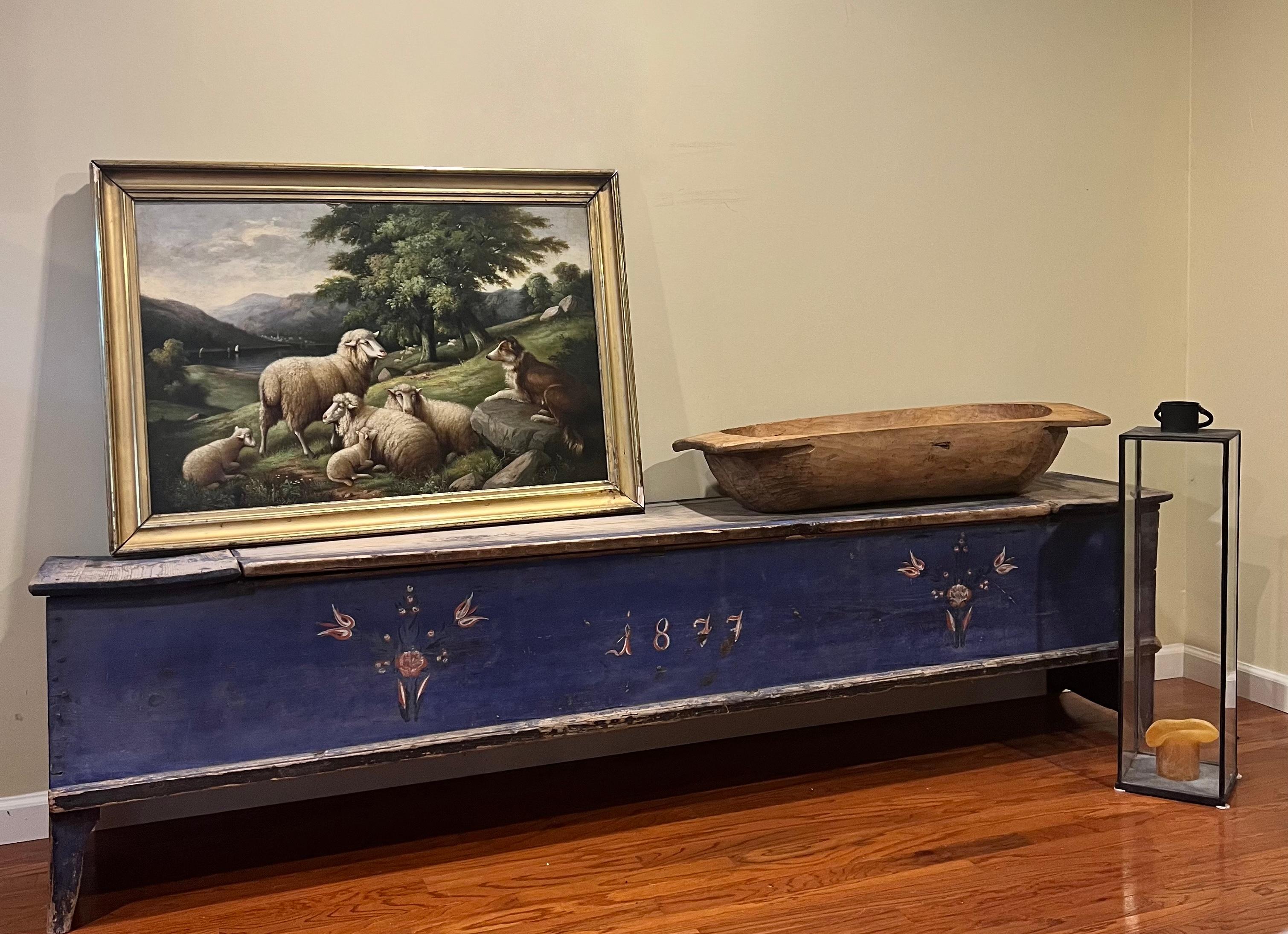 19th Century Swedish Painted Pine Chest or Bench 8