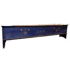 19th Century Swedish Painted Pine Chest or Bench