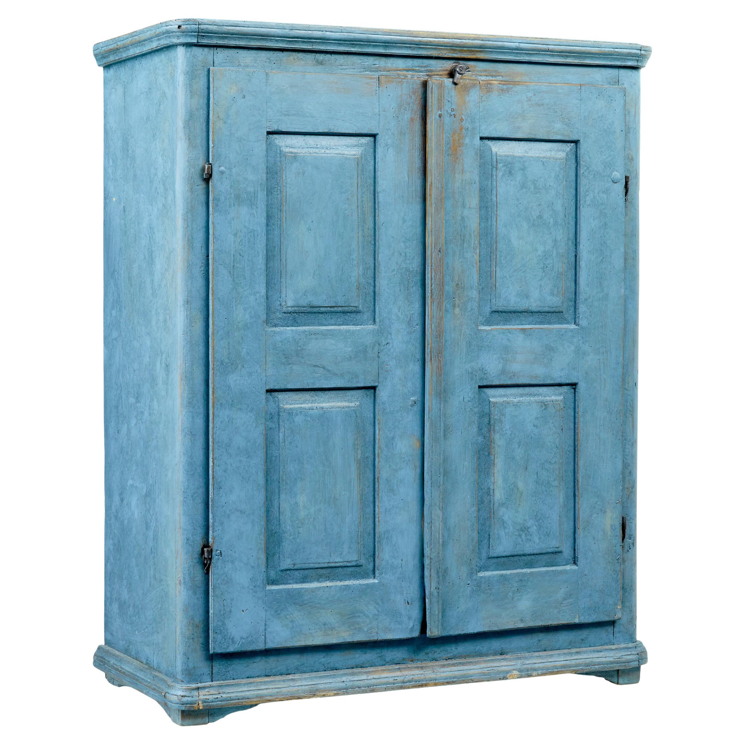 19th century Swedish painted pine cupboard