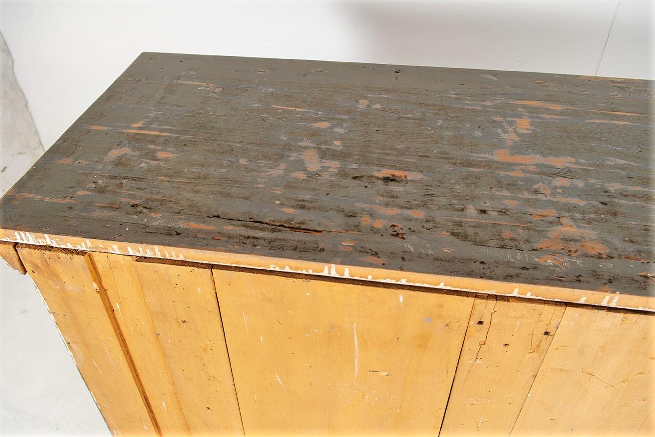 19th Century Swedish Painted Pine Cupboard Storage Original Grey Rustic Finish For Sale 3
