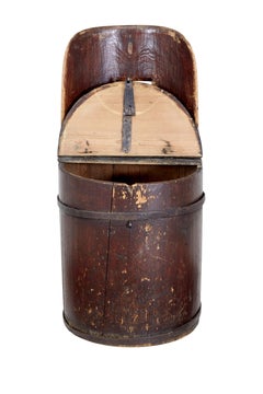 19th century Swedish painted pine dug out chair