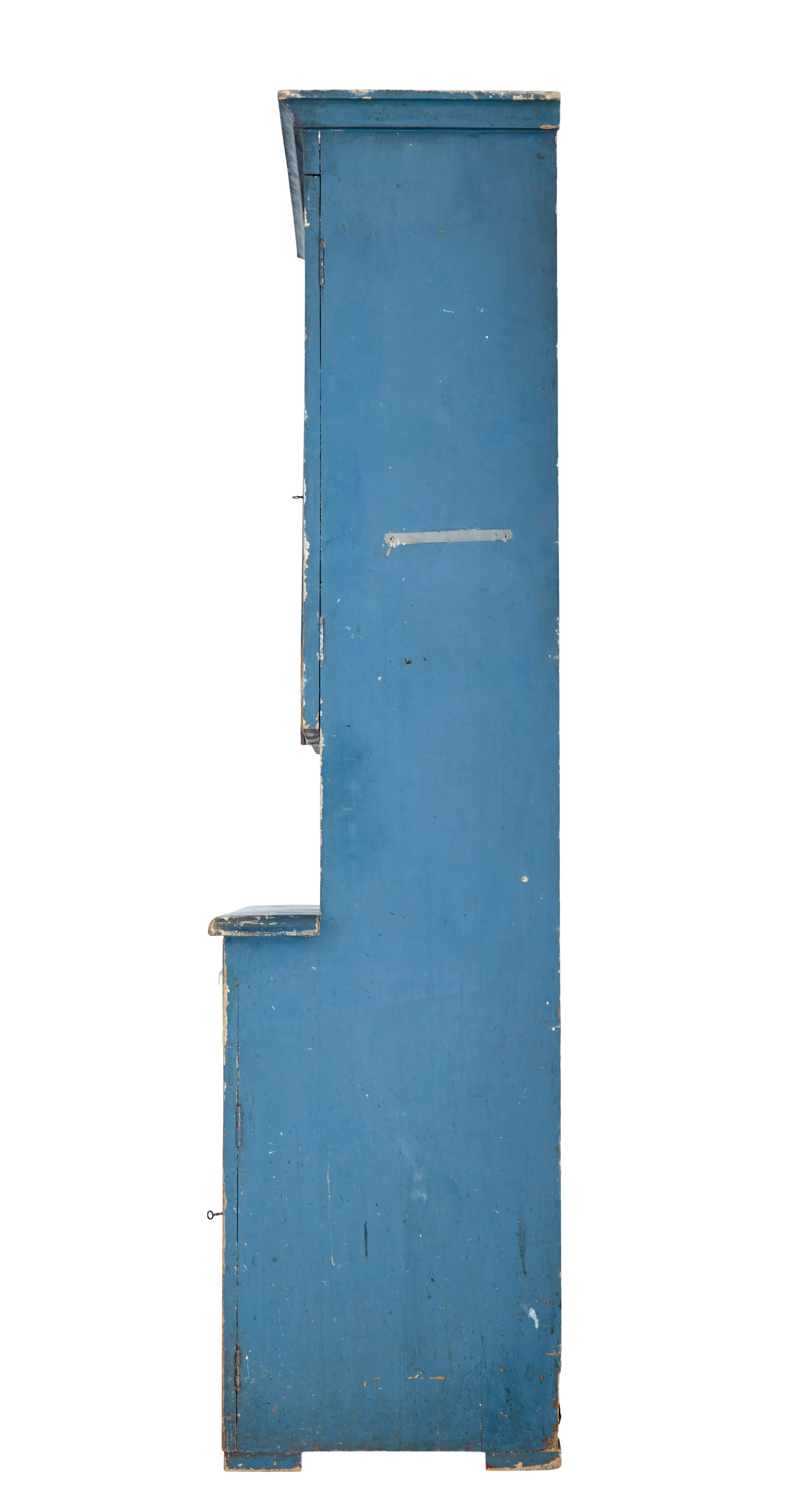 19th Century Swedish Painted Pine Kitchen Cupboard 2