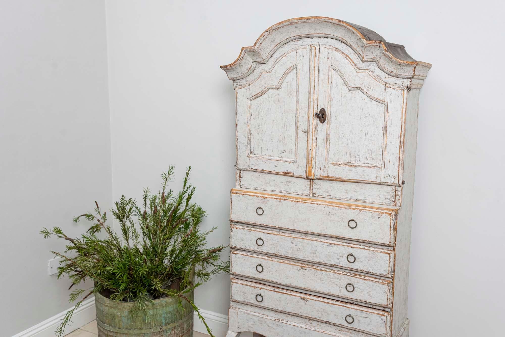 19th Century Swedish Painted Rococo Cabinet or Cupboard 14